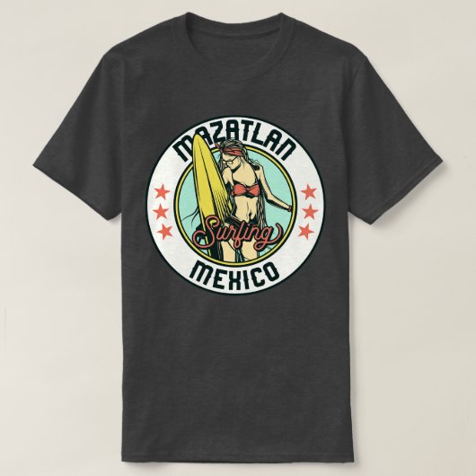 ヴィンテージサーフィンバッジfor Mazatlan Mexico Tシャツ (デザイン正面)