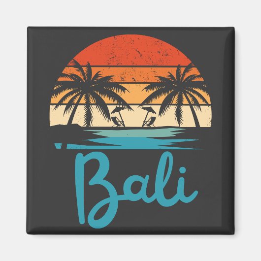 ヴィンテージサーフィンバリビーチインドネシア マグネット (正面)