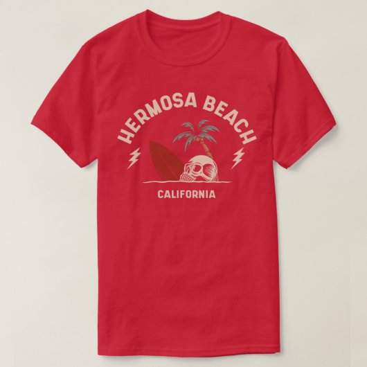 ヴィンテージサーフィンヘルモサビーチカリフォルニアレトロスール Tシャツ (デザイン正面)