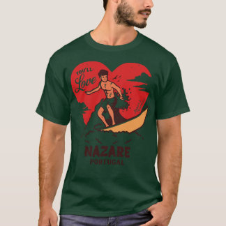 ヴィンテージサーフィンユルラブナザレポルトガルレトロS Tシャツ