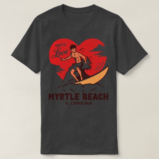 ヴィンテージサーフィンユルラブマートルビーチサウス Tシャツ (デザイン正面)