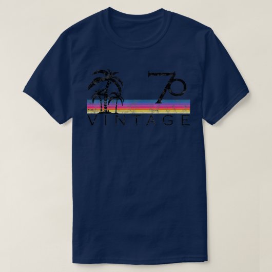ヴィンテージサーフィン1970太平洋海サンセット誕生日 Tシャツ (デザイン正面)