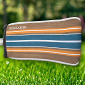 ヴィンテージサーフストライプボードの背景 – 繊細な木材 ゴルフヘッドカバー