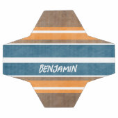 ヴィンテージサーフストライプボードの背景 – 繊細な木材 サッカーボール (フラット)