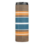 ヴィンテージサーフストライプボードの背景 – 繊細な木材 タンブラー (裏面)