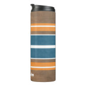 ヴィンテージサーフストライプボードの背景 – 繊細な木材 タンブラー (回転右)