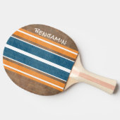 ヴィンテージサーフストライプボードの背景 – 繊細な木材 卓球ラケット (横)