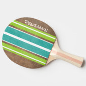ヴィンテージサーフストライプボードの背景 – 繊細な木材 卓球ラケット (横)