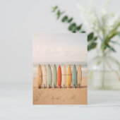 ヴィンテージサーフボードオンザビーチ ポストカード (スタンド正面)