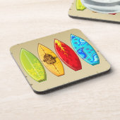 ヴィンテージサーフボードサマー | レトロサーフボードセット コースター (左側)