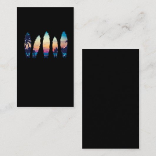 ヴィンテージサーフボードビーチクラシックハワイサーフィン 名刺 (正面/裏面)