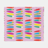 ヴィンテージサーフボード フリースブランケット (正面(横))