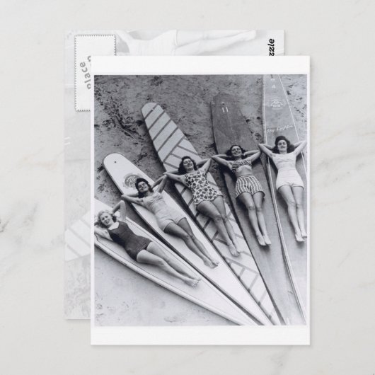 ヴィンテージサーフレディース多くのビーチオーストラリアはがき ポストカード (正面/裏面)