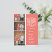 ヴィンテージサーモン3写真結婚の投稿カードに感謝 ポストカード (スタンド正面)