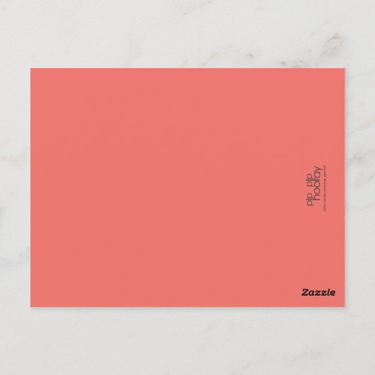 ヴィンテージサーモン3写真結婚の投稿カードに感謝 ポストカード (裏面)