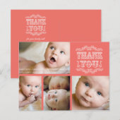 ヴィンテージサーモン4写真ベビーありがとうポストカード 案内ポストカード (正面/裏面)