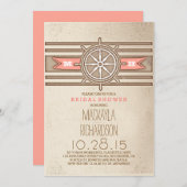 ヴィンテージサ航海のンゴブライダルシャワー招待 招待状 (正面/裏面)