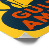 ヴィンテージザガルフオブアメリカ旅行ビーチ ポスター (角)