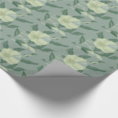 ヴィンテージザクロまたはフルーツ、パステルグリーン ラッピングペーパー (角)