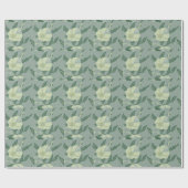 ヴィンテージザクロまたはフルーツ、パステルグリーン ラッピングペーパー (フラット)