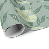 ヴィンテージザクロまたはフルーツ、パステルグリーン ラッピングペーパー (ロールコーナー)