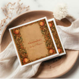 ヴィンテージザクロアールヌーボーベビーシャワー スタンダードカクテルナプキン