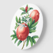 ヴィンテージザクロ果実枝 ラージ壁時計 (傾斜)