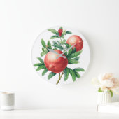 ヴィンテージザクロ果実枝 ラージ壁時計 (ホーム)