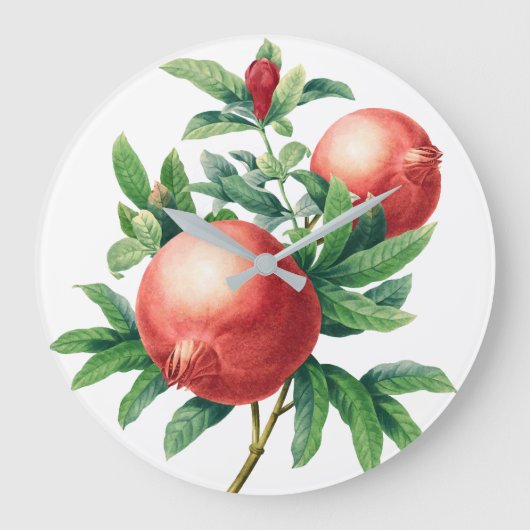 ヴィンテージザクロ果実枝 ラージ壁時計 (正面)