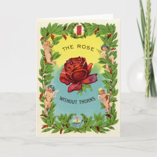 ヴィンテージザソーンズチェリュブのないバラ カード (正面)