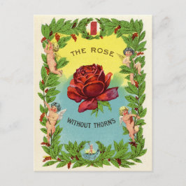 ヴィンテージザソーンズチェリュブのないバラ シーズンポストカード