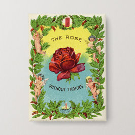 ヴィンテージザソーンズチェリュブのないバラ 缶バッジ