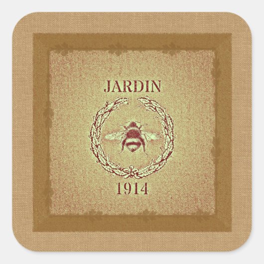 ヴィンテージザックバーラップルビー装飾的 スクエアシール (正面)