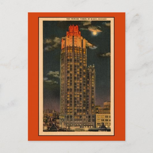 ヴィンテージザトリビュータワーバイナイトシカゴ ポストカード (正面)