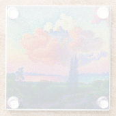 ヴィンテージザピンククラウド(1896)絵を描の ガラスコースター (裏面)