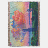 ヴィンテージザピンククラウド(1896)絵を描の スローブランケット (正面縦)