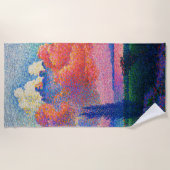 ヴィンテージザピンククラウド(1896)絵を描の ビーチタオル (正面)