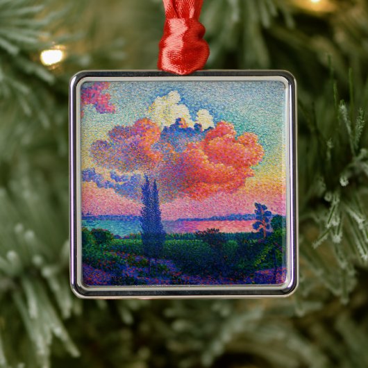 ヴィンテージザピンククラウド(1896)絵を描の メタルオーナメント (ツリー)