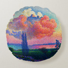 ヴィンテージザピンククラウド(1896)絵を描の ラウンドクッション