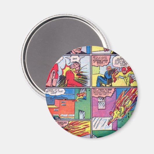 ヴィンテージザフレイムスーパーヒーロー漫画ブック悪党 マグネット (正面/裏面)