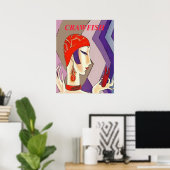 ヴィンテージザリガニ抽象芸術 ポスター (ホームオフィス)