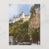 ヴィンテージザルツブルクオーストリアトラベルパノラマビュー ポストカード (正面)