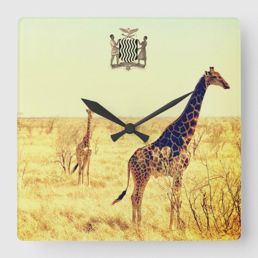 ヴィンテージザンビアクスクエアウォールクロック スクエア壁時計 (正面)