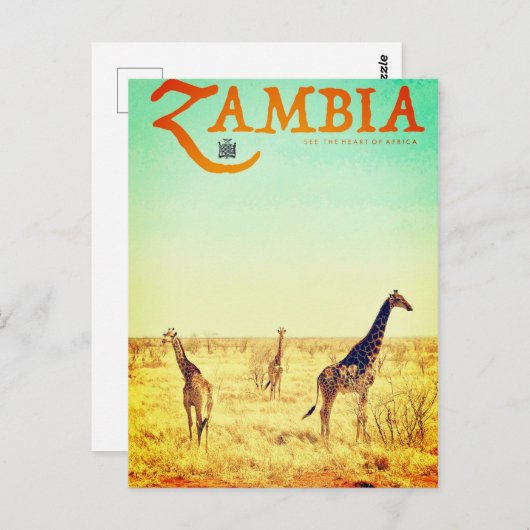 ヴィンテージザンビア旅行はがき ポストカード (正面/裏面)