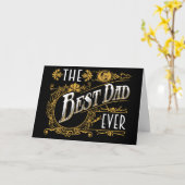 ヴィンテージザ最高のパパエバーブラック金ゴールド父の日 カード (黄色い花)