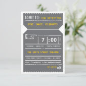 ヴィンテージシアターチケットがグレーと黄色で挿入 招待状 (スタンド正面)