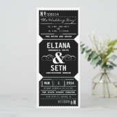 ヴィンテージシアターチケット結婚式招待状インブラック 招待状 (スタンド正面)