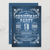 ヴィンテージシアタービルクリスマスパーティの招待状 招待状 (正面/裏面)