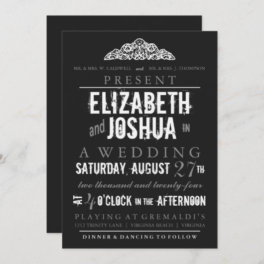 ヴィンテージシアタープログラム結婚式招待状 招待状 (正面/裏面)