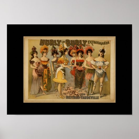 ヴィンテージシアターポスターHurly-Burly Vudevillie ポスター (正面)